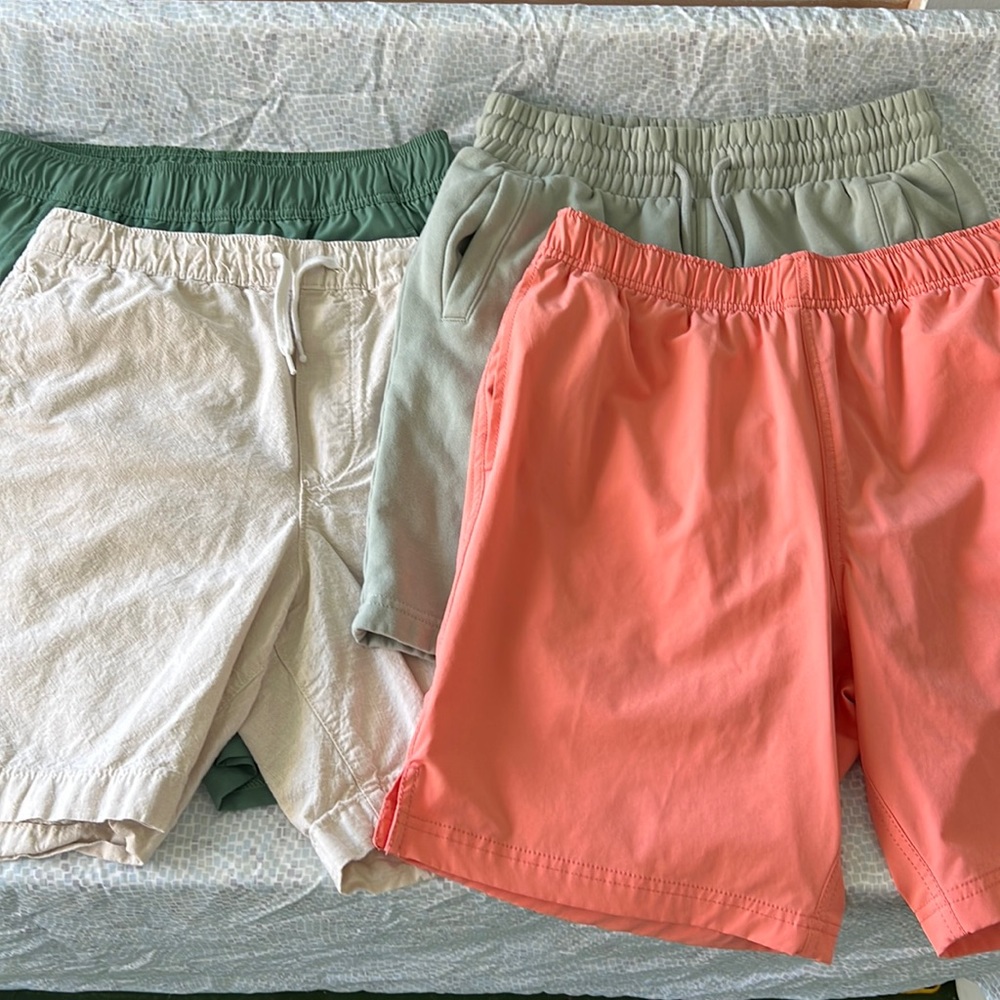 4 piece lot with 3 pair of shorts and 1 swim trunk (Men’s SMALL)